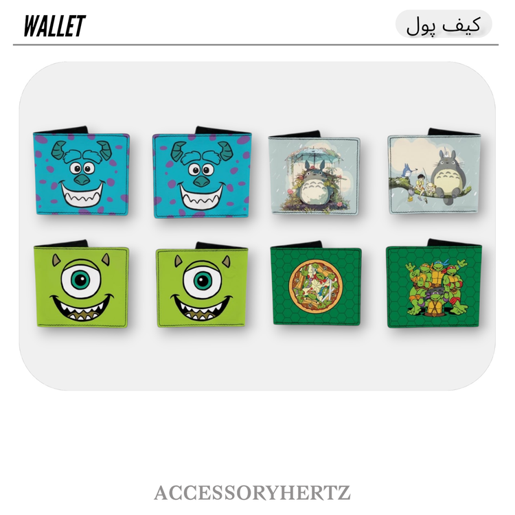 کیف پول مردانه و زنانه طرح شخصیتهای فانتزی مدل Sticker Art