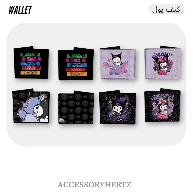 کیف پول مردانه و زنانه طرح شخصیتهای فانتزی مدل Sticker Art