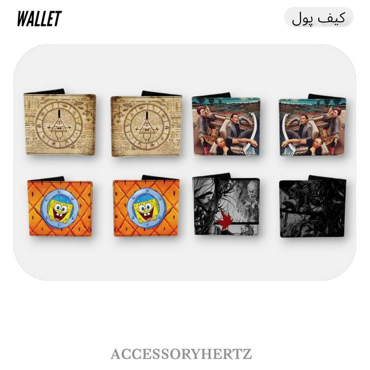 کیف پول مردانه و زنانه طرح شخصیتهای فانتزی مدل Sticker Art