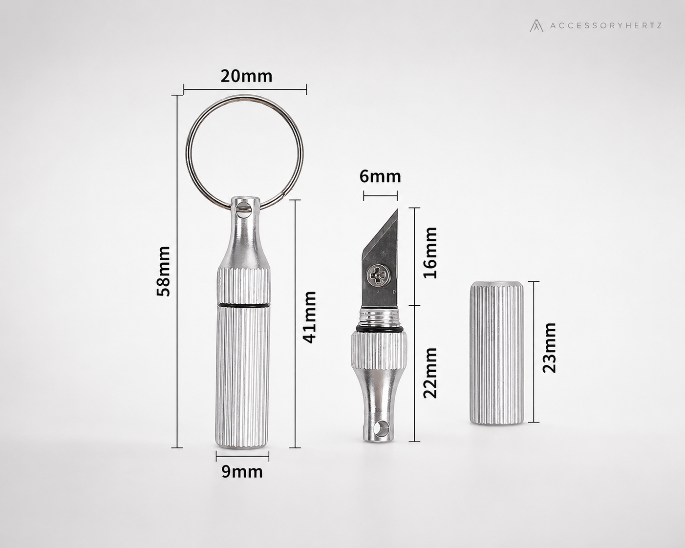 کاتر جاکلیدی قلمی استیل ضدزنگ EDC مدل Mini Precision Knife با تیغه قابل تعویض