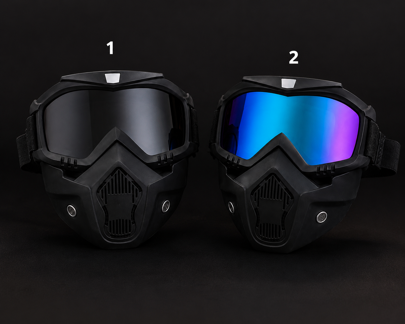 عینک ماسک موتورسواری مدل Goggles Mask | نقاب صورت موتورسواری با طلق رنگی