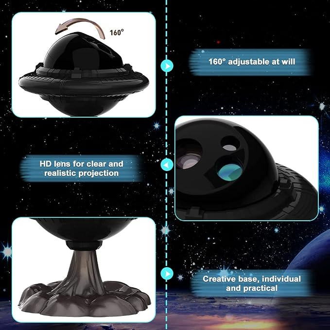 پروژکتور کهکشانی UFO مدل Starry Sky با افکت ستاره و ریموت اصل