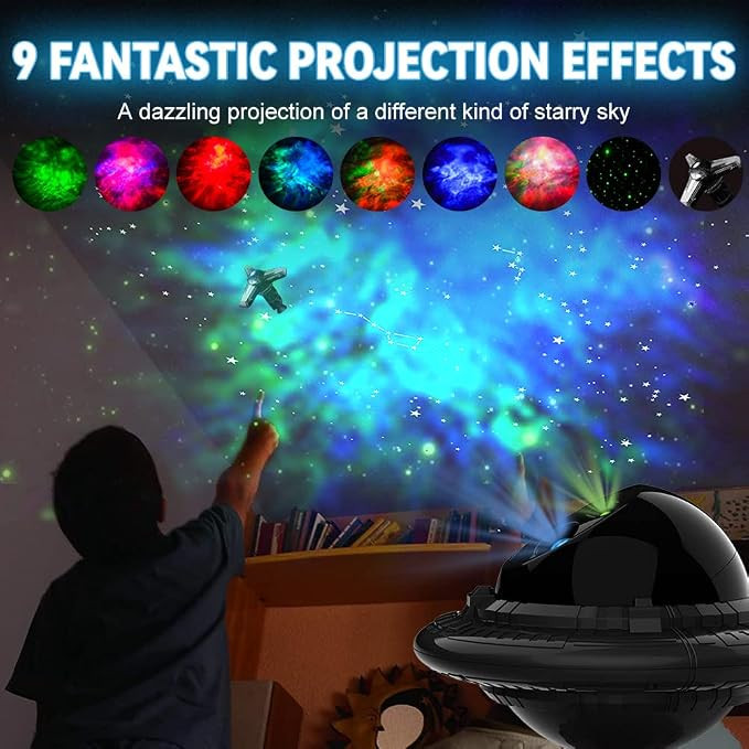 پروژکتور کهکشانی UFO مدل Starry Sky با افکت ستاره و ریموت اصل